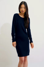 Round Neck Dress - Armet - Navy