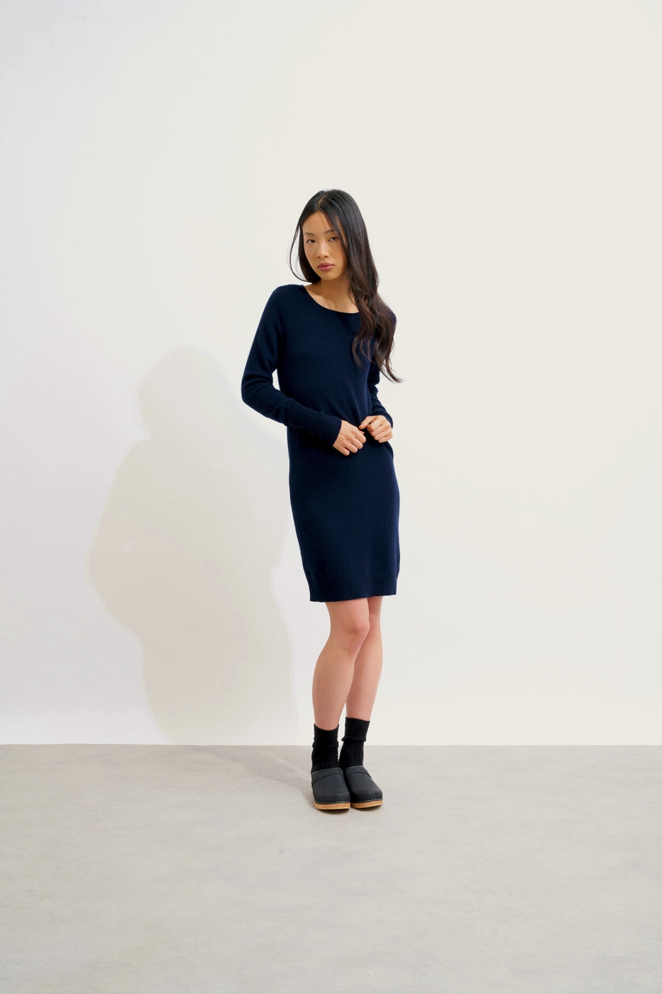 Vestido de cuello redondo - Armet - Azul marino