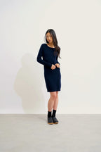 Vestido de cuello redondo - Armet - Azul marino