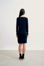 Round Neck Dress - Armet - Navy