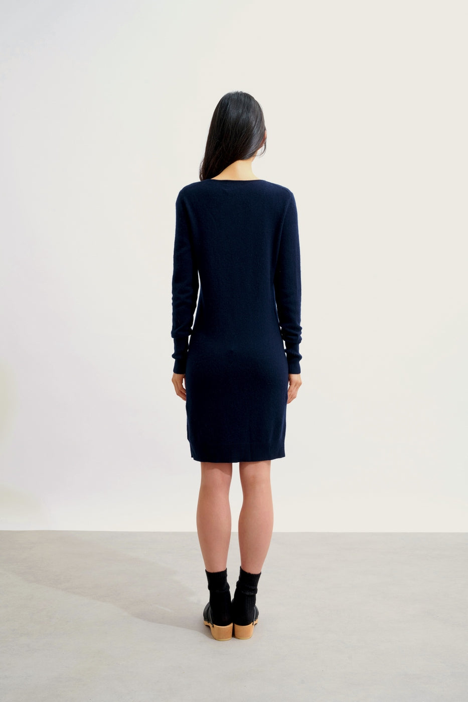 Round Neck Dress - Armet - Navy