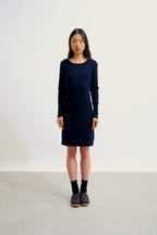 Round Neck Dress - Armet - Navy
