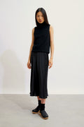 Sleeveless Roll-Neck Jumper - Capucin - Black