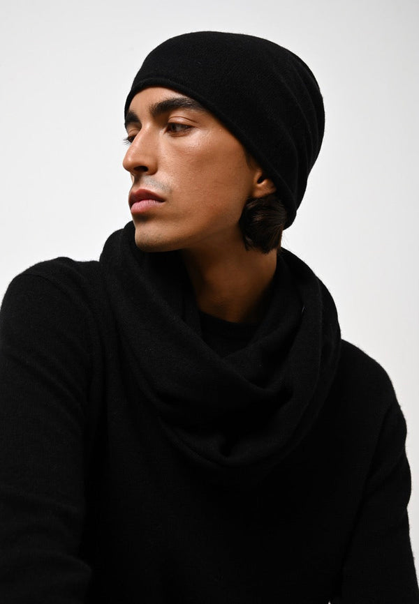 Vaymont Scarf - Black - 100% 2-Ply Cashmere - Mixed