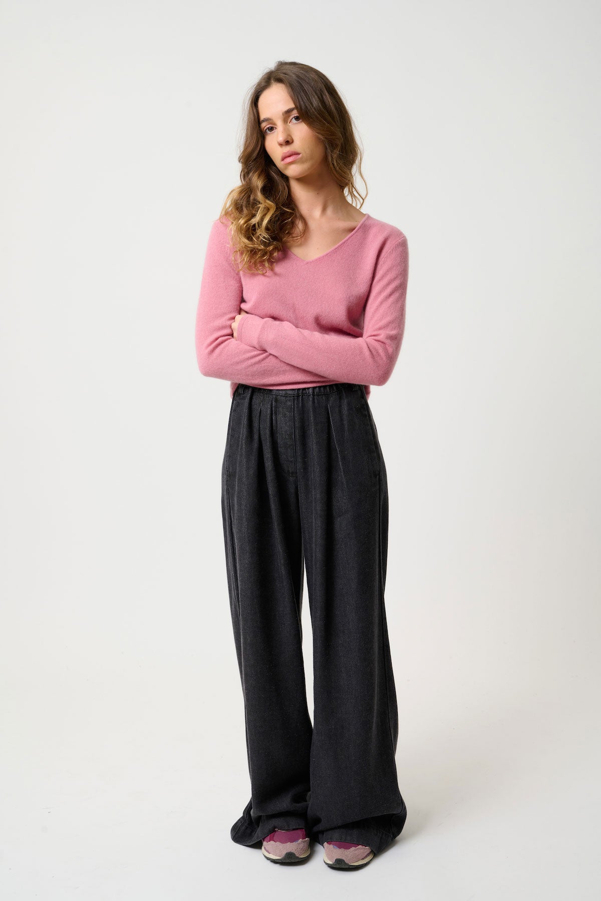 V-Neck Jumper - Galise - Pink