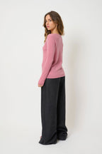 V-Neck Jumper - Galise - Pink