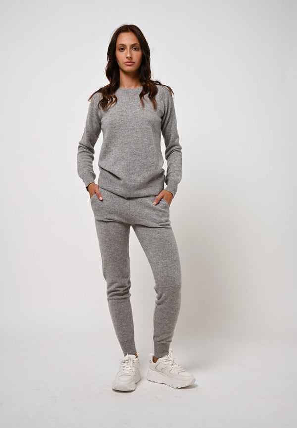 Etret Round Neck Jumper - Nuage Chiné - 100% 2-Thread Cashmere