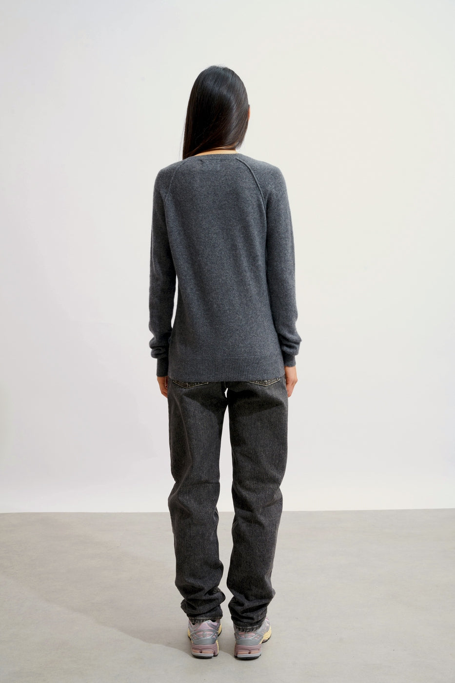 Round-Neck Jumper - Etret - Anthracite Marl