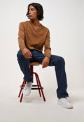 Pull Col V - Agel - Noisette