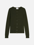 Round-Neck Cardigan - Caron - Khaki