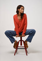 V-Neck Cardigan - Chalais - Marl Orange