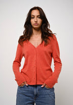 V-Neck Cardigan - Chalais - Marl Orange
