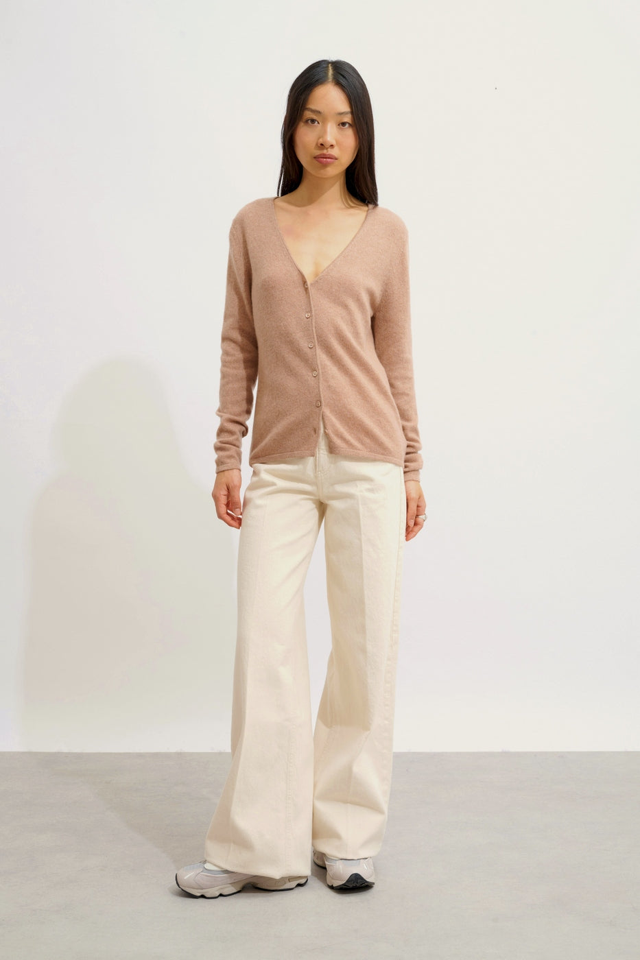 Cardigan Col V - Chalais - Camel Chiné