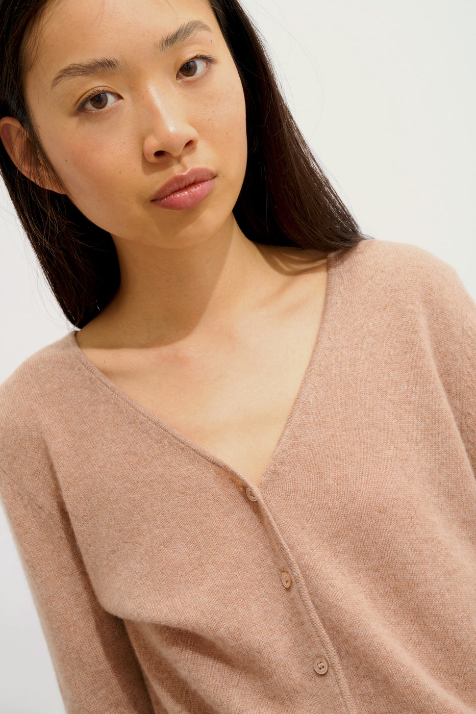V-Neck Cardigan - Chalais - Heather Camel
