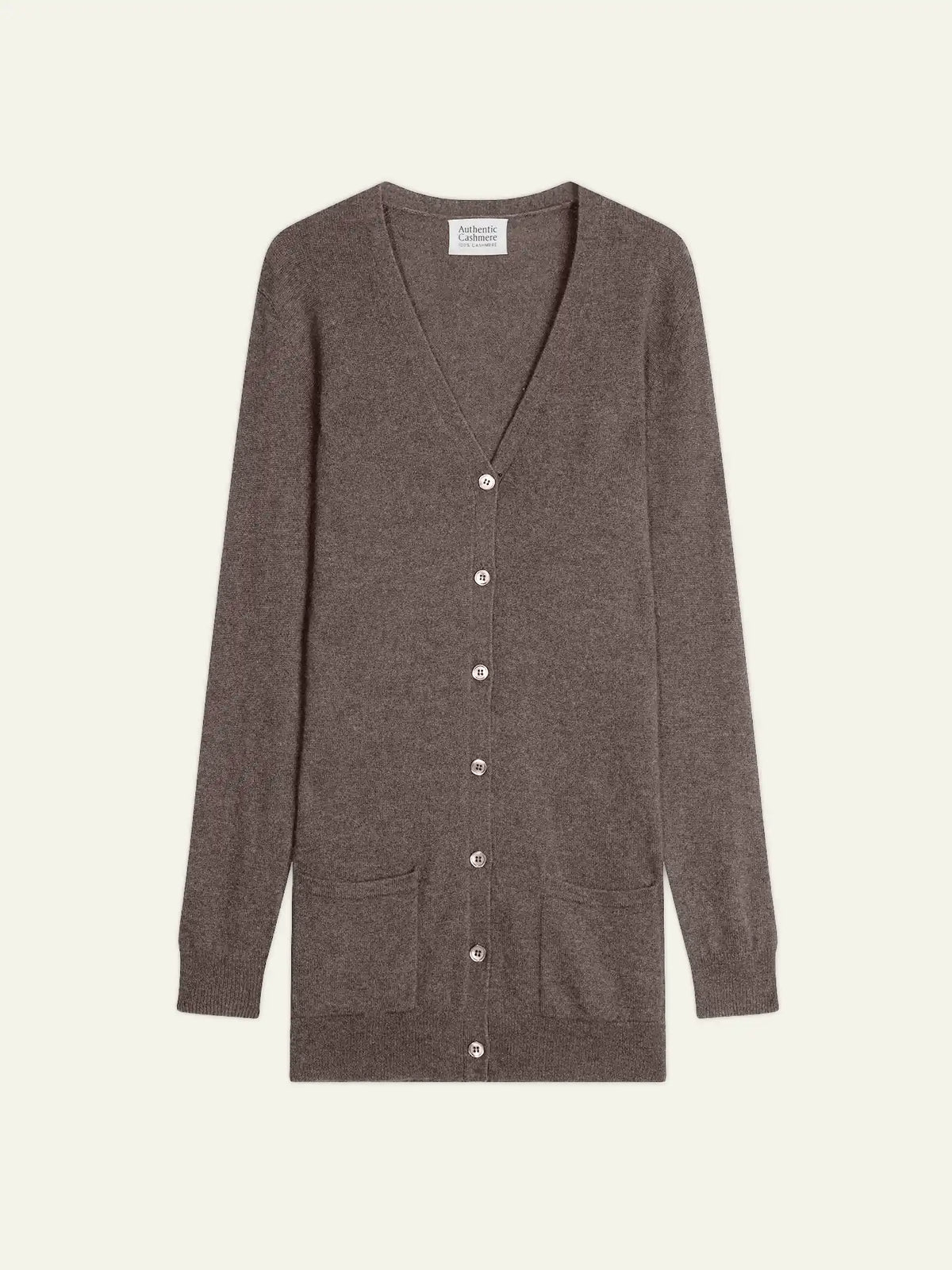 Cardigan Collo a V - Cimet - Tortora Melange