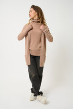 Cardigan Col V - Cimet - Marron