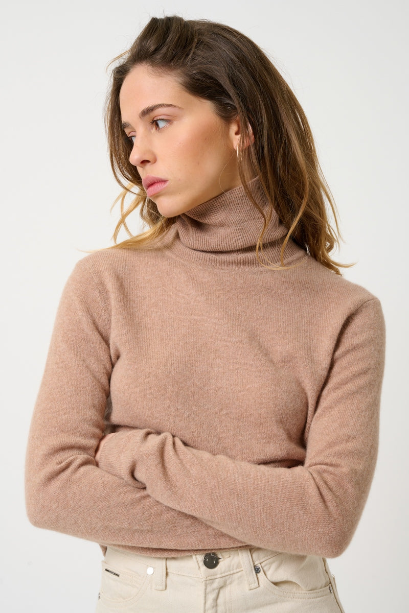 Roll-Neck Jumper - Bise - Marl Camel