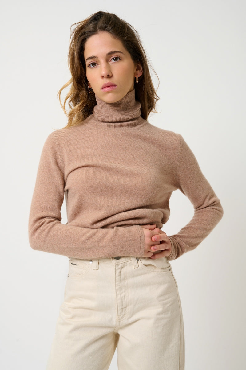 Roll-Neck Jumper - Bise - Marl Camel