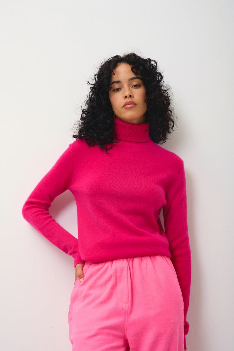 Jersey de cuello alto - Bise - Rosa