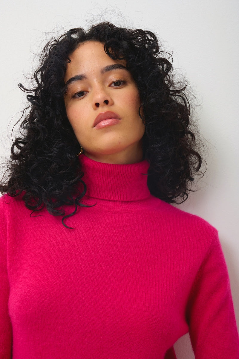 Jersey de cuello alto - Bise - Rosa