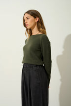 Boat-Neck Jumper - Criou - Khaki