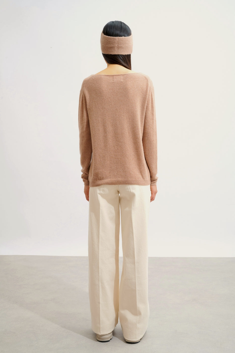 Boat Neck Jumper - Lanfon - Marl Camel