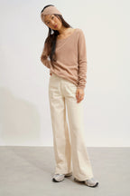 Boat Neck Jumper - Lanfon - Marl Camel