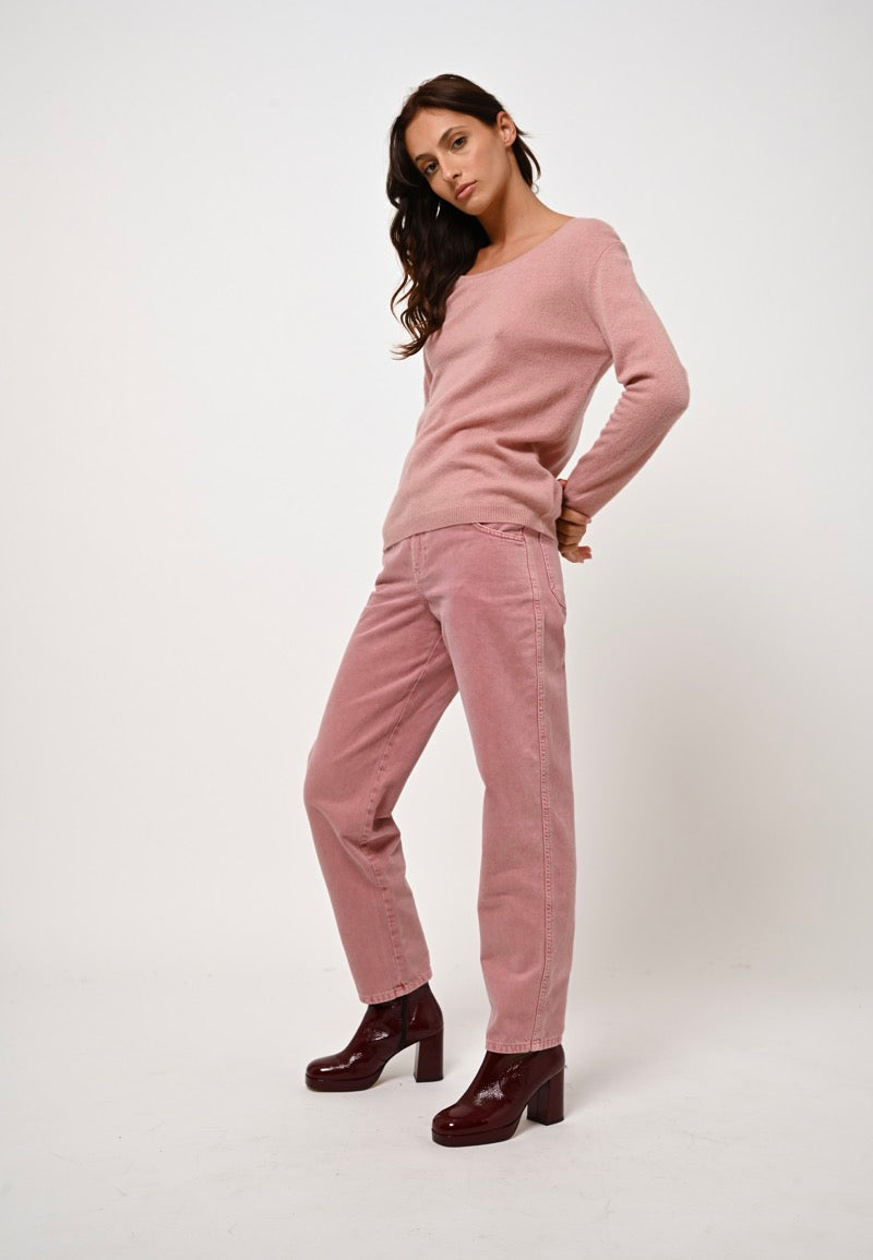 Boat Neck Jumper - Lanfon - Pink
