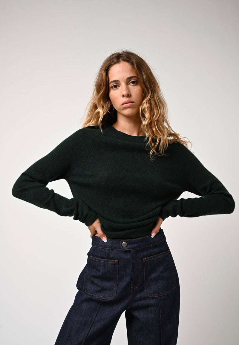 Crew-Neck Jumper - Ecrin - Cypress