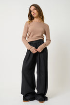Jersey de cuello redondo - Epéna - Camel jaspeado