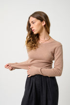Jersey de cuello redondo - Epéna - Camel jaspeado