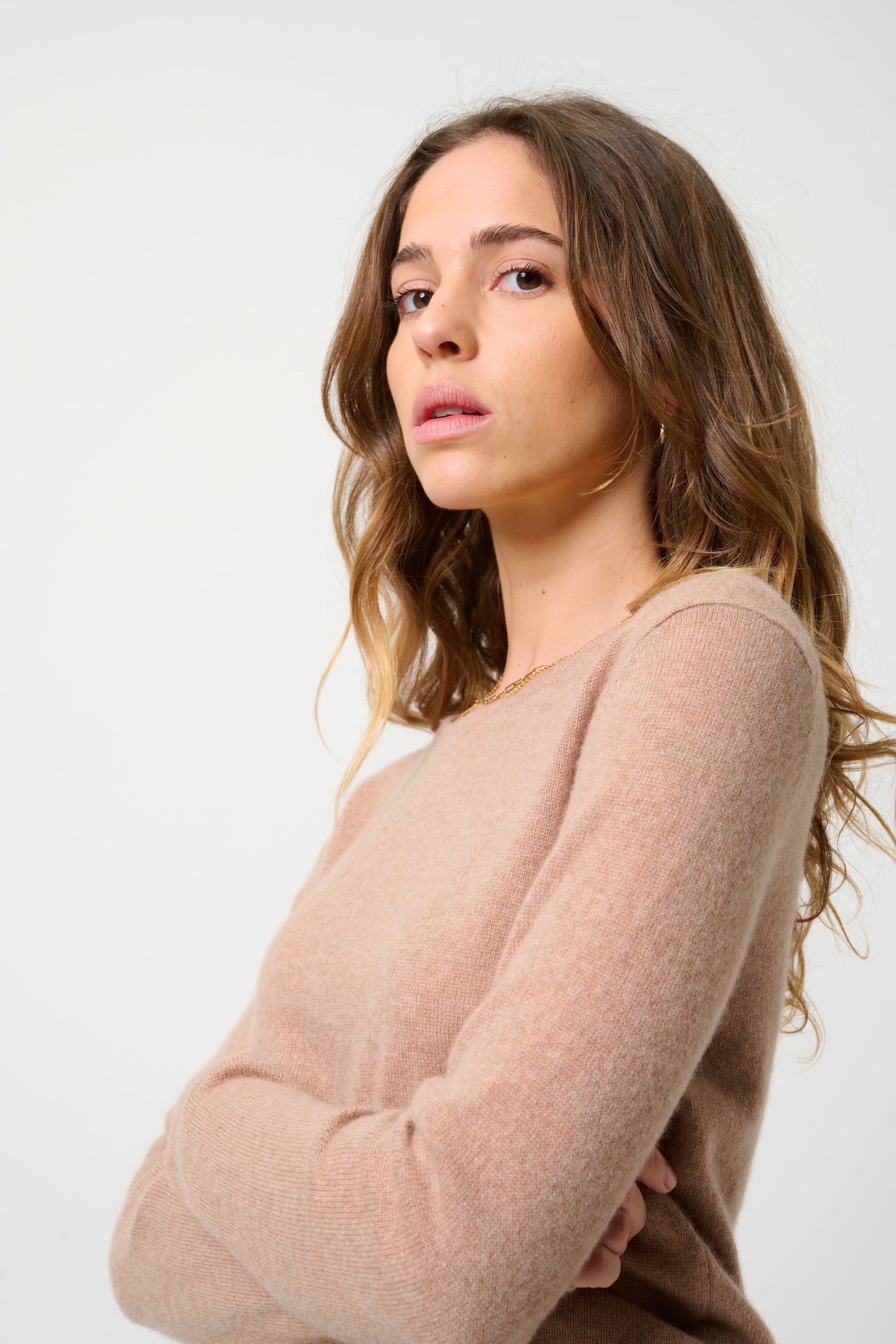 Jersey de cuello redondo - Epéna - Camel jaspeado