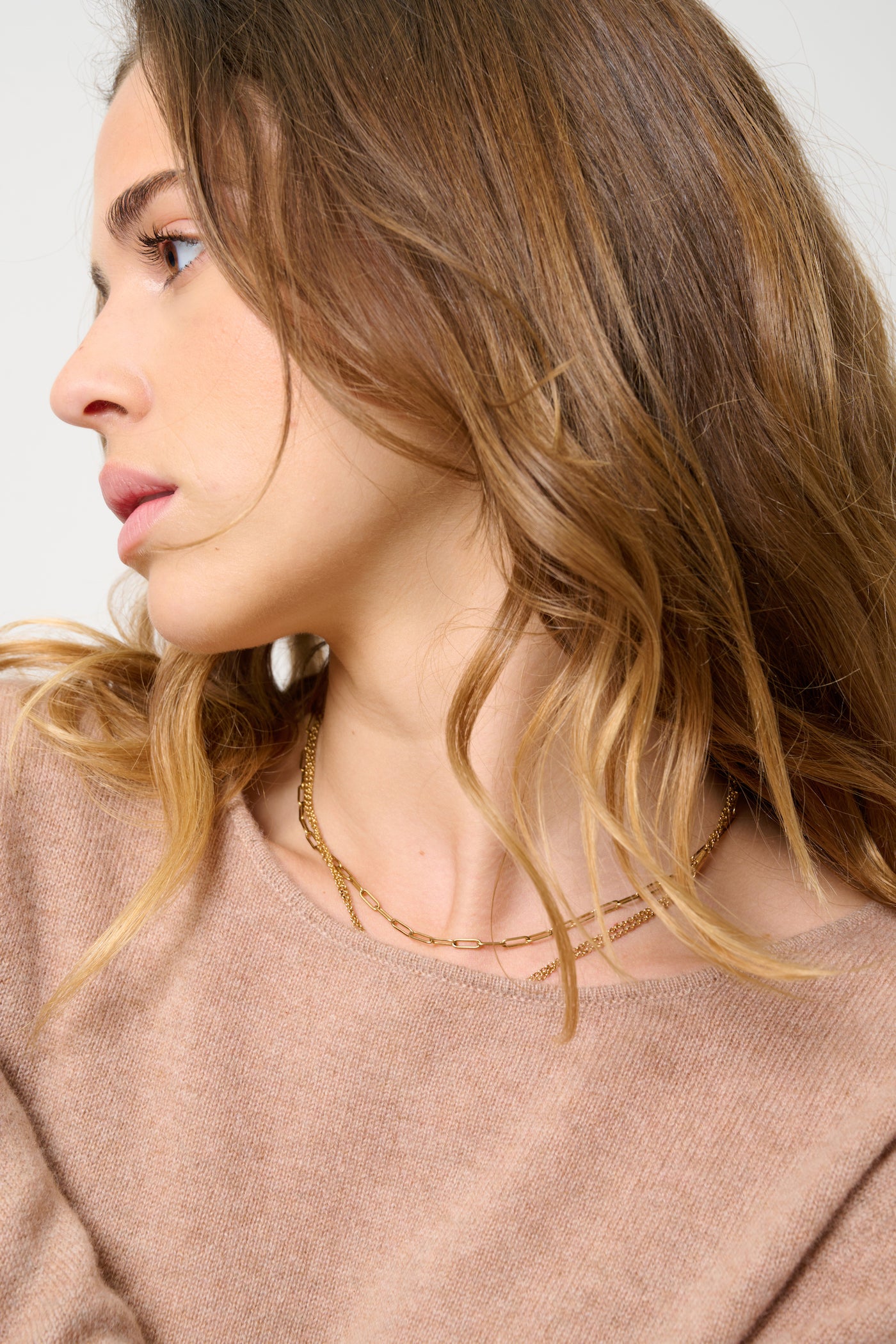Jersey de cuello redondo - Epéna - Camel jaspeado
