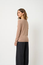 Jersey de cuello redondo - Epéna - Camel jaspeado