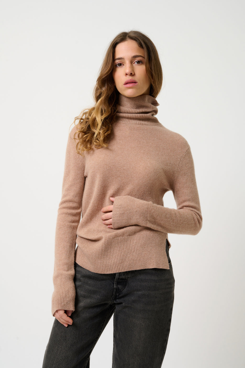 Roll-Neck Jumper - Fornet - Camel Marl
