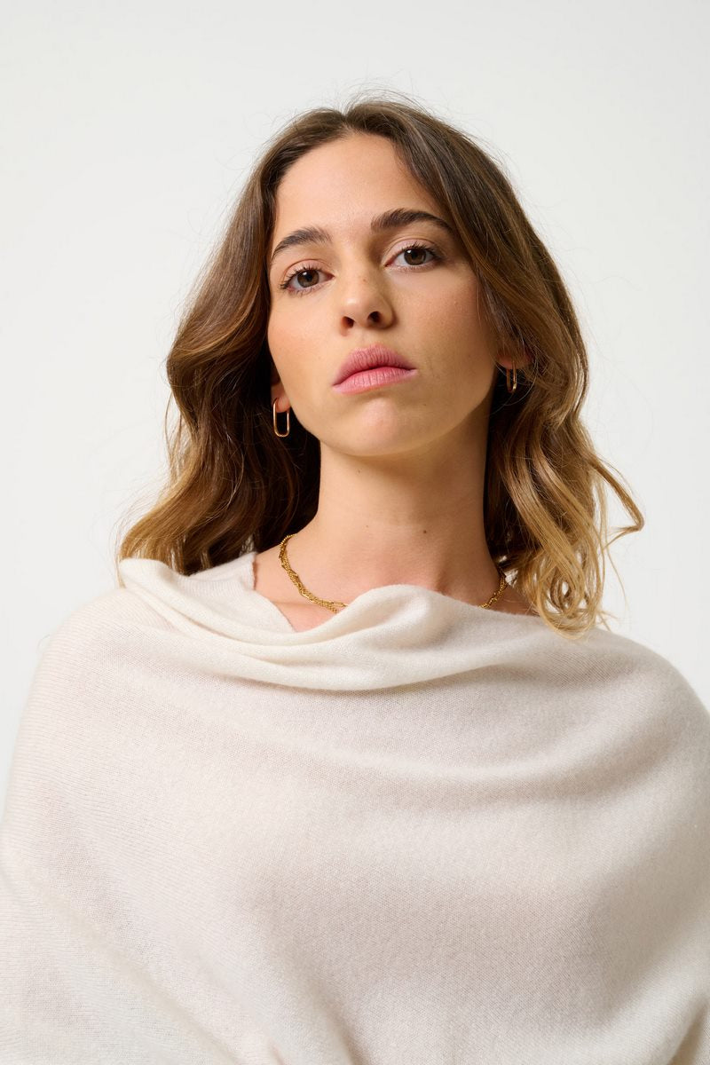 Poncho - 100% Cachemire 2 Fils - Ivoire - Femme