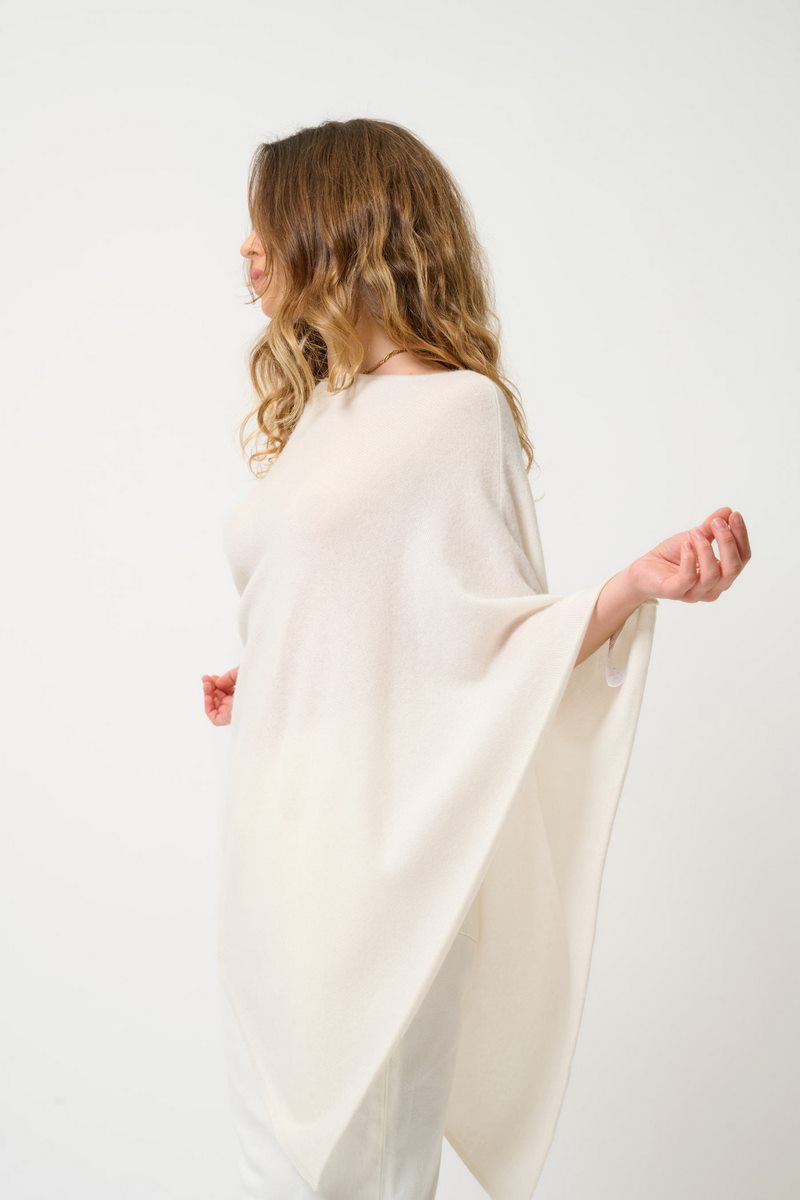 Poncho - 100% Cachemire 2 Fils - Ivoire - Femme