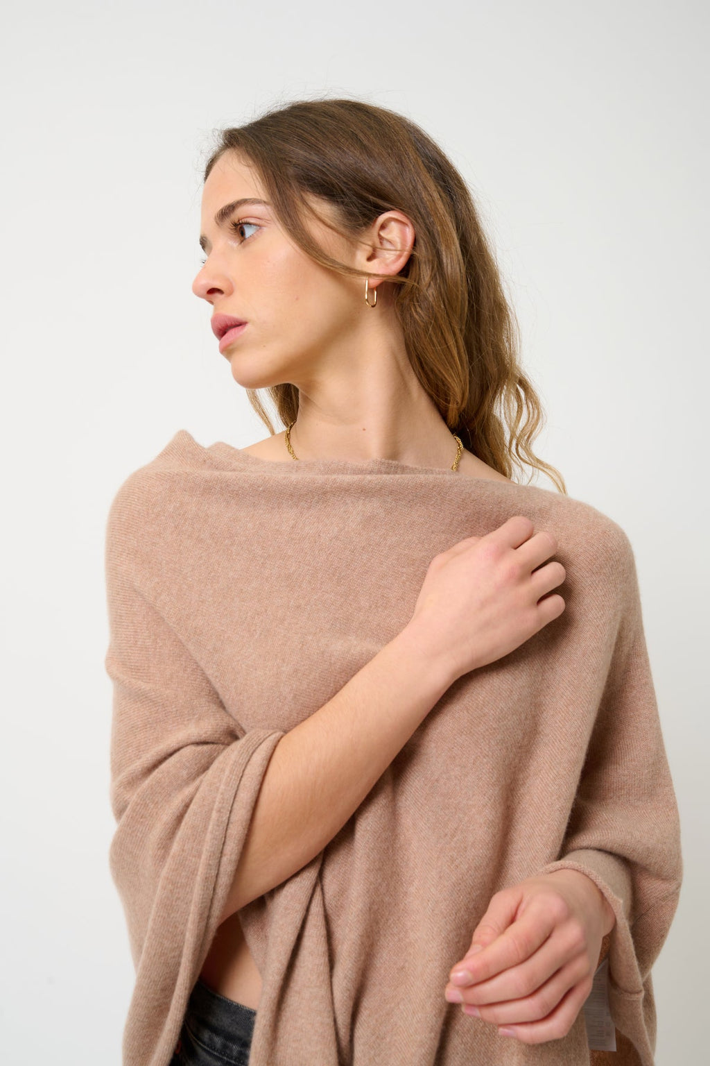 Poncho - Carra - Camel Chiné