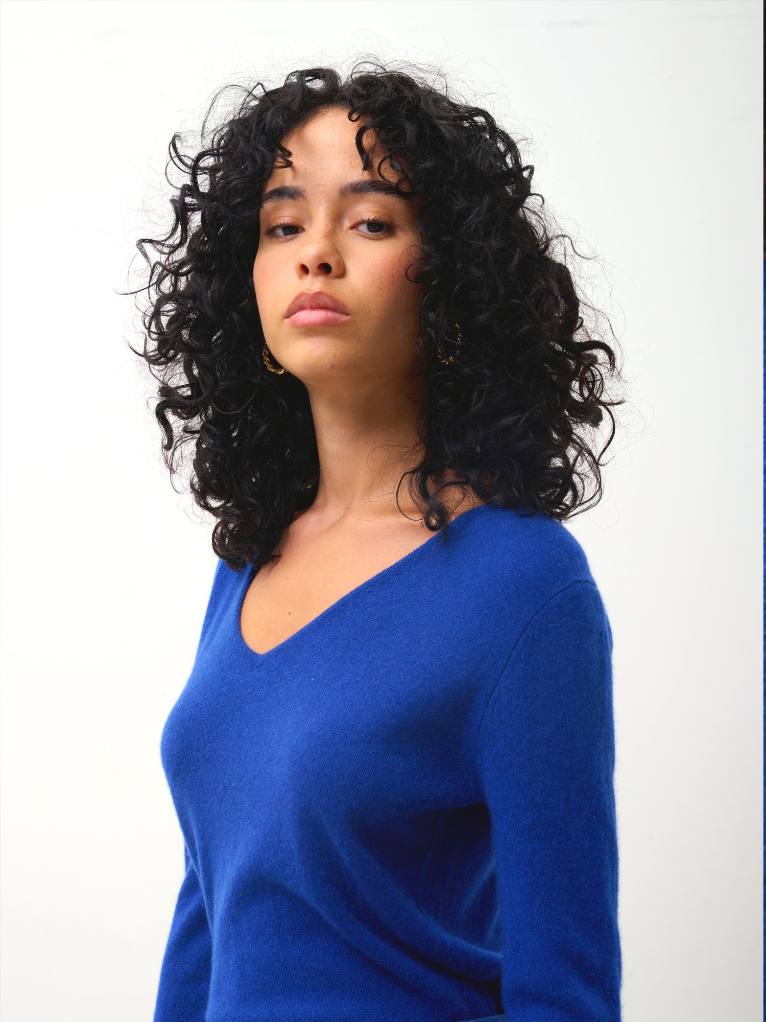 Pull Col V - Galise - Bleu