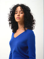 Pull Col V - Galise - Bleu