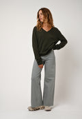 V-Neck Jumper - Gardoria - Khaki