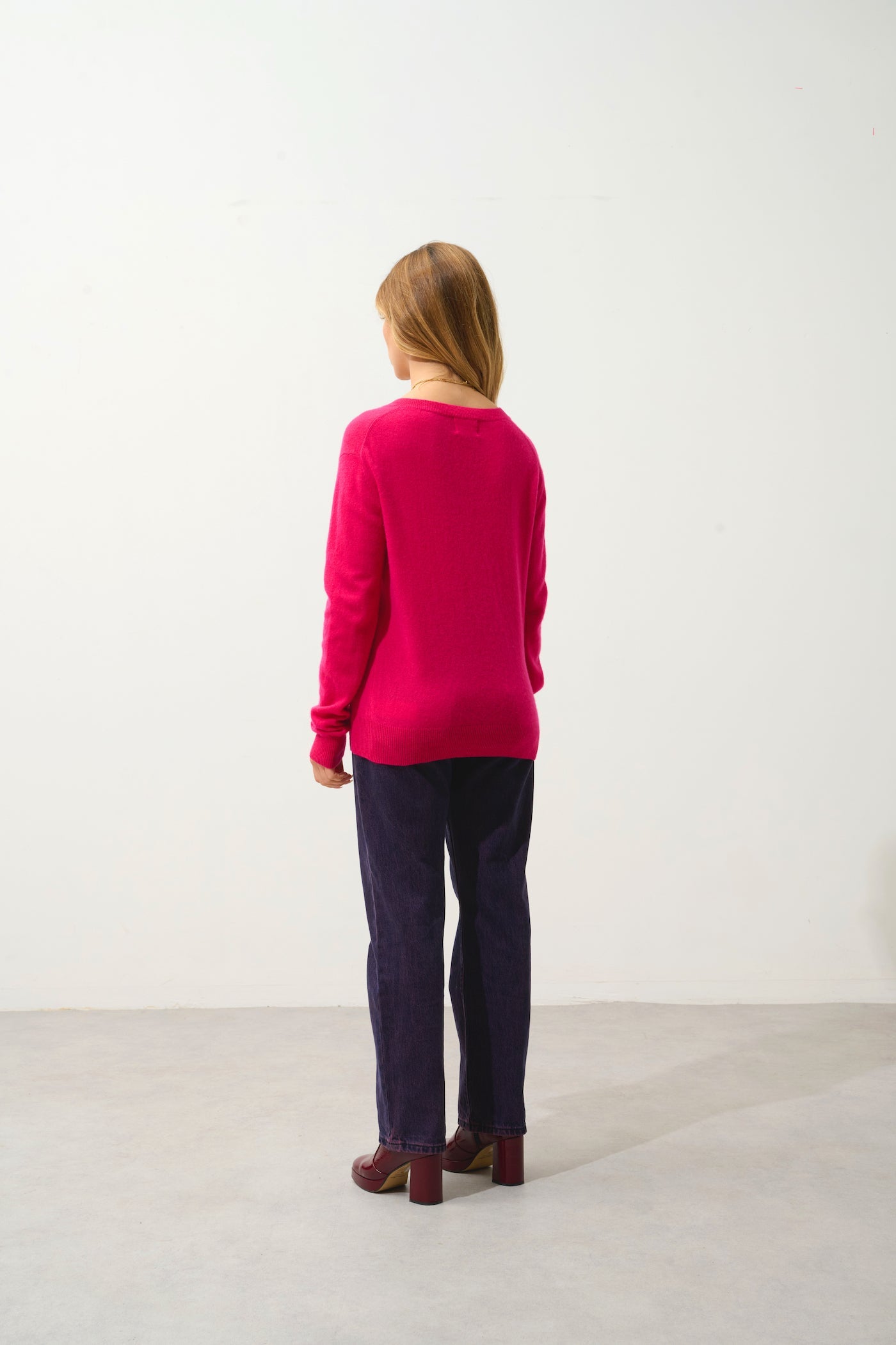 Jersey Cuello Pico - Gardoria - Fucsia