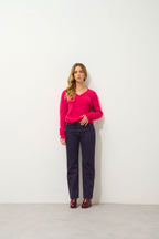 Jersey Cuello Pico - Gardoria - Fucsia