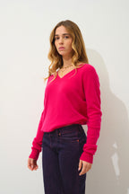 Jersey Cuello V - Gardoria - Fucsia