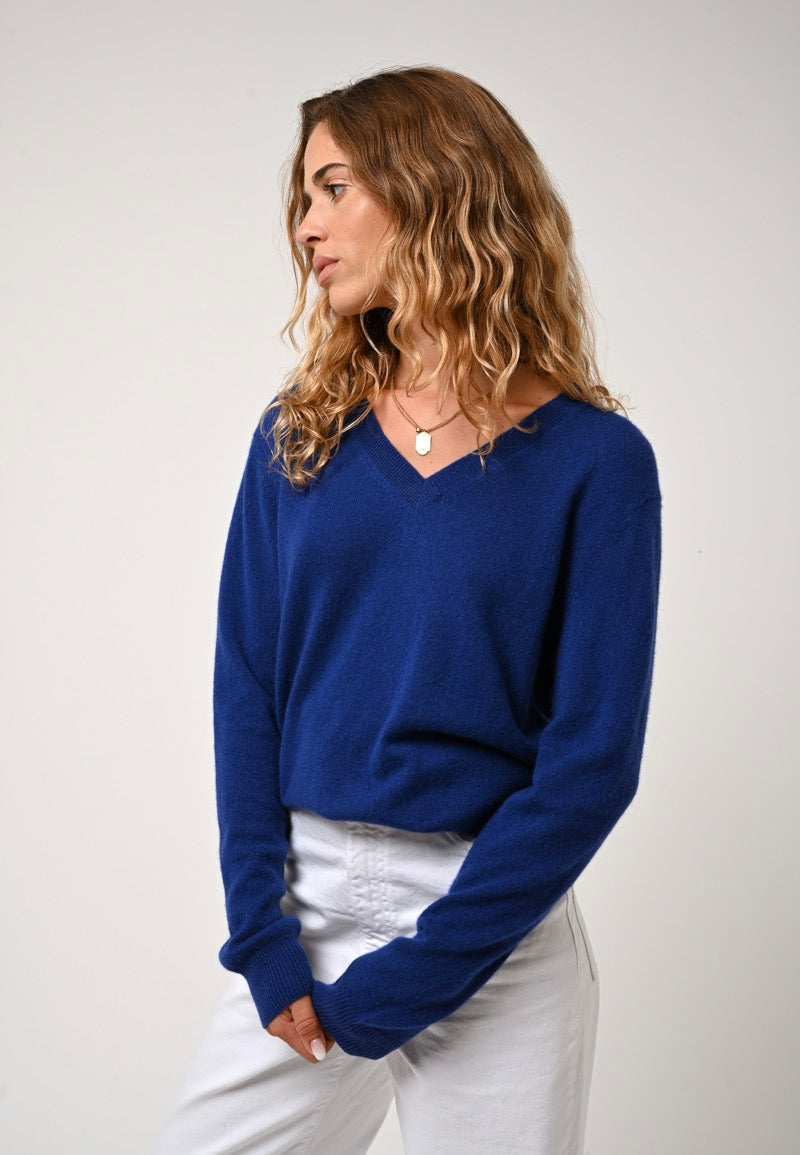 Pull Col V  - Gardoria - Bleu