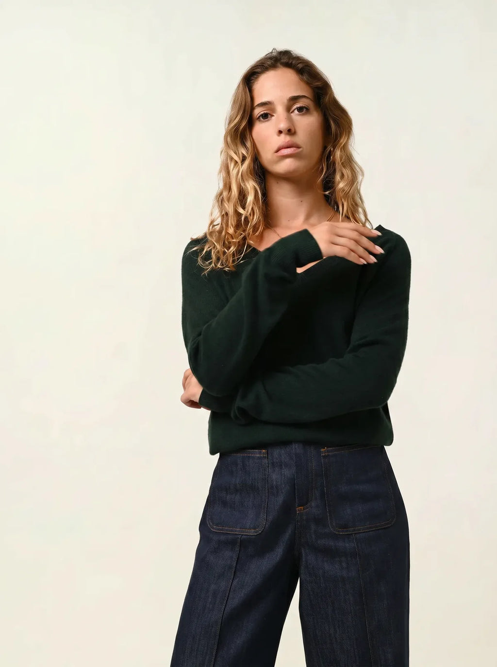 V-Neck Jumper - Giusalet - Cypress