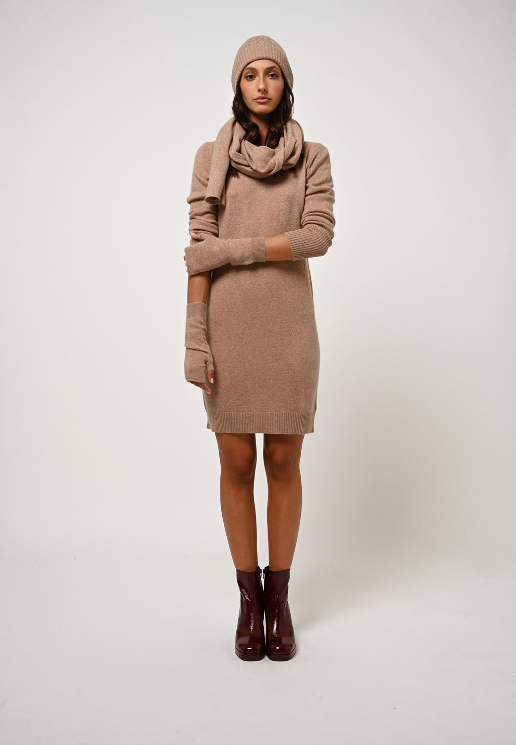 Robe Col Rond - Armet - Camel Chiné
