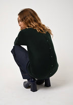 Round-Neck Button-Back Jumper - Estaris - Cyprès