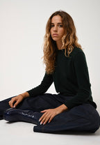Round-Neck Button-Back Jumper - Estaris - Cyprès