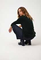 Round-Neck Button-Back Jumper - Estaris - Cyprès